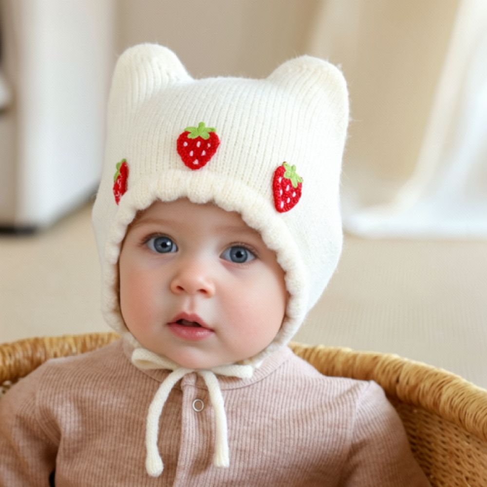 Winter Knitted Baby Bonnet War - Infant Beanie Hat With Ears review and price